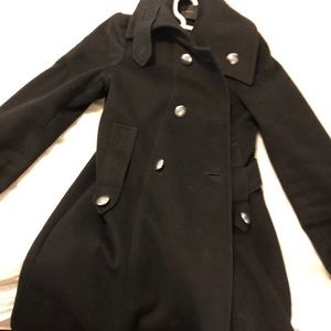 T Tahari black wrap wool winter jacket.